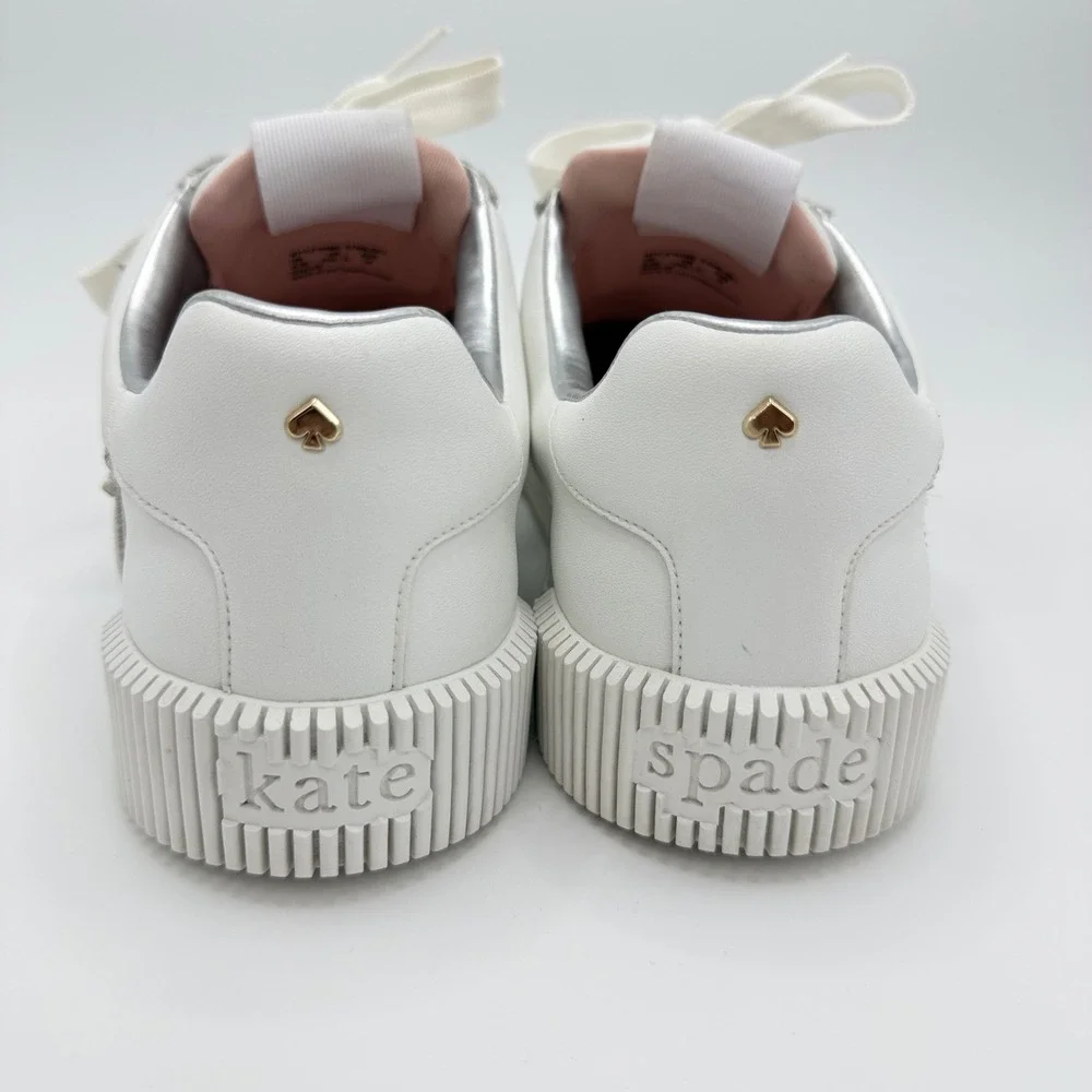 Kate Spade Starlight White Leather Celestial Wedding Sneakers 8.5B Y2K Luxe
